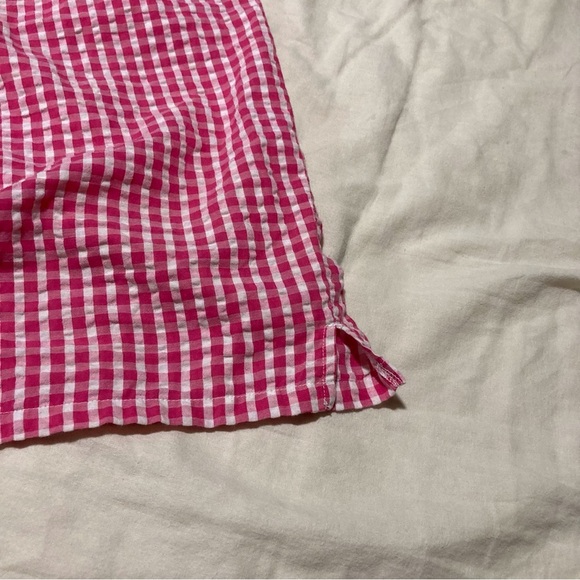 Pink Gingham Seersucker Shorts | Drawstring Waist | Size XL (16-18) | 9” Inseam - Picture 9 of 10